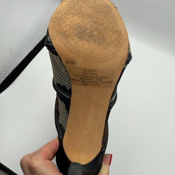 Jessica Simpson Camo Mesh Peep-Toe Stiletto Booties Sized 6 Like New - Picture 7 of 8